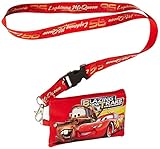 Disney Pixar Cars Lightning McQueen Lanyard with Detachable Coin Pouch - Red