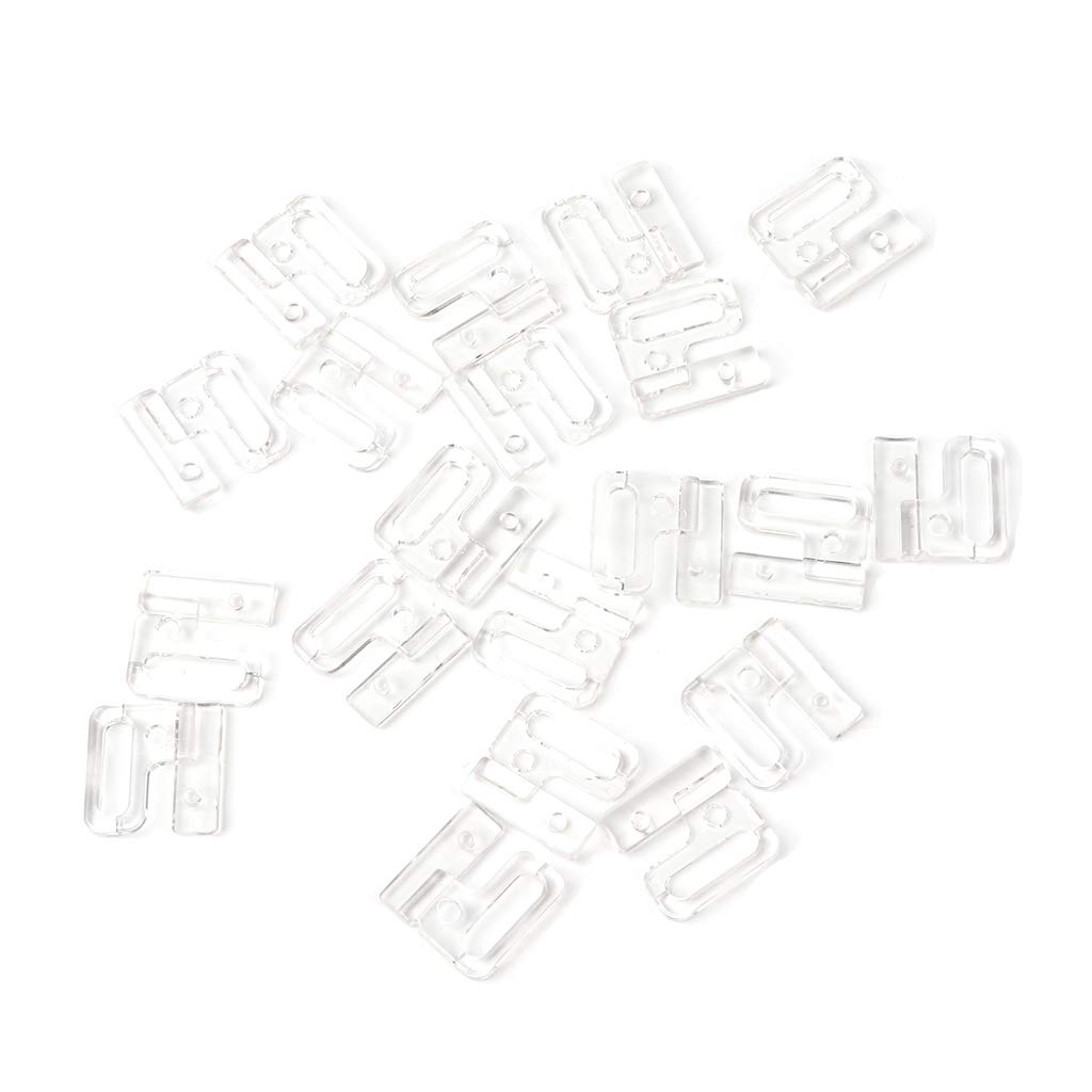 PHILSP Bralette Buckle 10 x Craft Plastic Rectangle Tap Hooks & Clasp Sewing On Swimsuit Bra BIKINI Transparent 20mm
