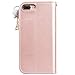 iPhone 7 Plus Case, CinoCase Luxury 3D Bling Crystal Rhinestone Wallet Leather Purse Flip Card Pouch Stand Cover Case with Shiny Diamond Pearls & Lovely Heart Pendant for iPhone 7 Plus - Rose Gold