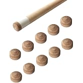 FOX SMILING 10pcs 13mm Pool Cue Tips Billiard Head Brown Multiple Layers Pig Skin H Hardness