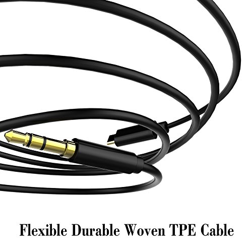 Type C to 3.5mm Audio Aux Jack Adapter, Acessorz USB C Male to 3.5mm Male Extension Headphone Audio Stereo Cord Adapter Cable for Google Pixel 2/XL, Moto Z and Type-c Devices - 1.2m (Black)