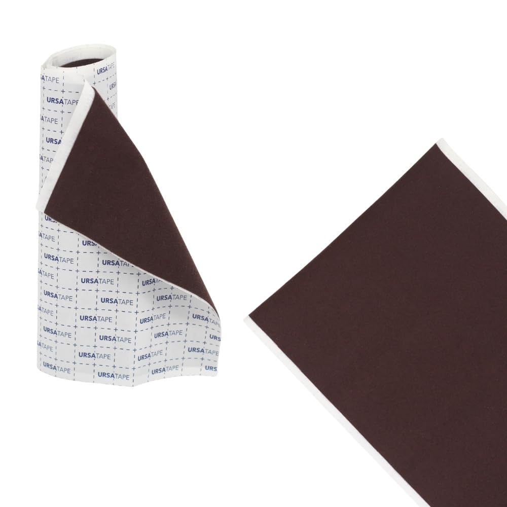 URSA Tape Rolls - Stretchy Moleskin Rolls - Reusable Hypoallergenic for Blister Prevention, Calluses, Anti Chafing - Multi-Purpose Heavy Duty Tape for Fabric, Skin, Shoes - Made in the UK (Brown)