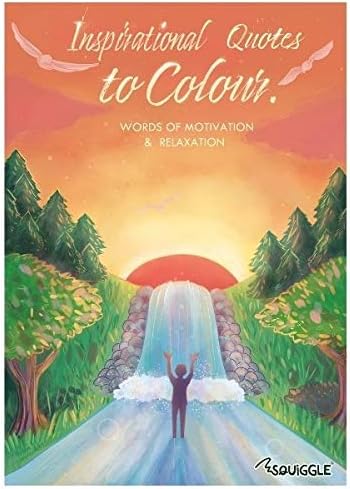 Squiggle Patterns in Nature & Inspirational Quotes Colouring Books + 20 Colour Therapy Pencils, White - Image 3