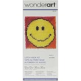 Wonderart Smiley Face Latch Hook Kit, 12" X 12" - New