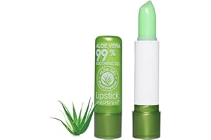 Eliversion Aloe Vera Lipstick, Magic Temperature PH Color Changing Moisturizing Lipstick, Tinted Lip Balm, Lip Tint, Lip Makeup, Glossier Lip Balm, Natural Lasting Moisturizing Lipstick for Women