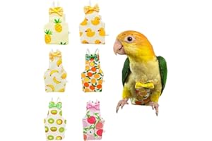 Loopunk Bird Diapers,Parrot Nappy Flight Suit, Reusable Cockatiel Clothes with Elastic Back Rope Waterproof Inner Layer Washa