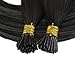 Moresoo 14 inch Pre-bonded Stick I tip Hair Extensions 50strands/50g Balayage Colorful Off Black to Grey Silver I Tip Remy Human Hair Extensions Remy Human Hair Extensions