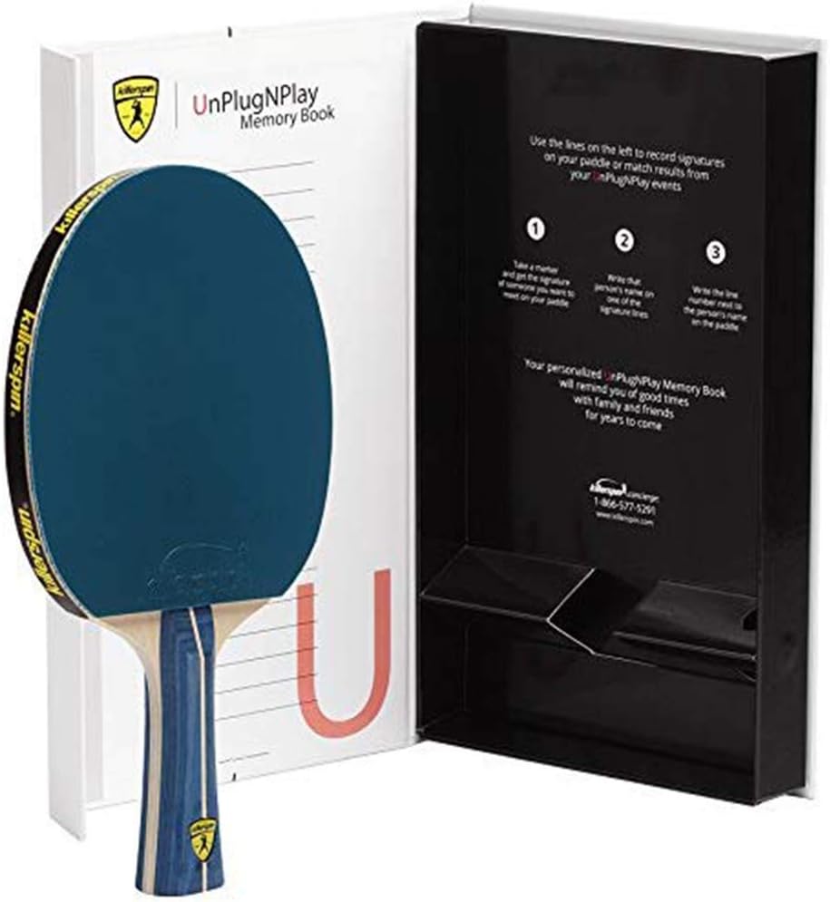 Killerspin Jet 200 Table Tennis Paddle, Recreational Ping Pong Paddle, Table Tennis Racket with Wood Blade, Jet Basic Rubber Grips Ping Pong Balls, Memory Box for Storage – BluVanilla : Beginner Table Tennis Rackets : Sports & Outdoors