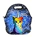 AOTIGO Rainbow Unicorn Cat Neoprene Lunch Bag Insulated Lunch Box Waterproof Lunch Tote Bag with Zipper for Women Kids Boys Girls and Men
