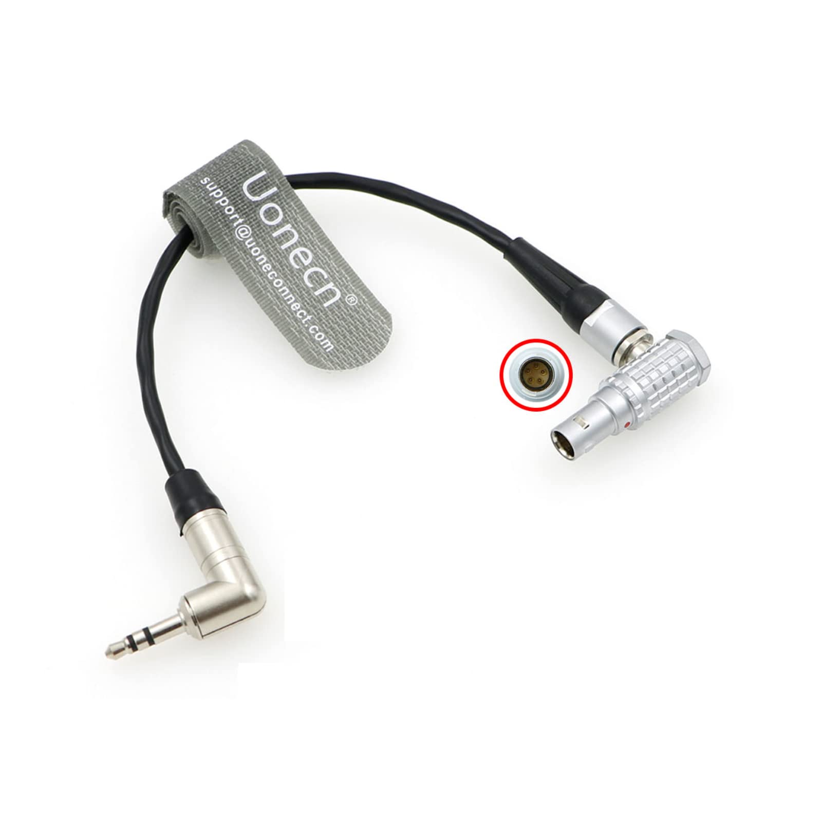 Uonecn 5 Pin Male to Right Angle 3.5mm Timecode Cable for ARRI Alexa to Tentacle Sync Easync| Sound Devices 15CM (5 Pin→3.5mm)