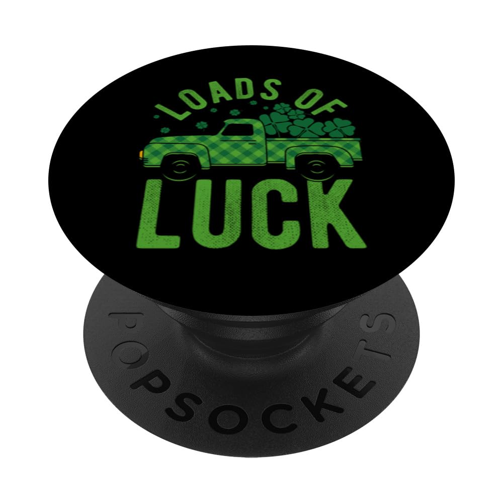 St Patricks Day Construction Car Loads of Luck Irish Kids PopSockets Swappable PopGrip