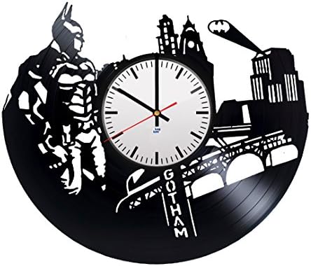 Modern Vinyl Record Wall Clock With Batman Superhero Design - Unique Home Room Wall Decor - Original Gift Idea For Men and Women - Exclusive Comics Fan Art