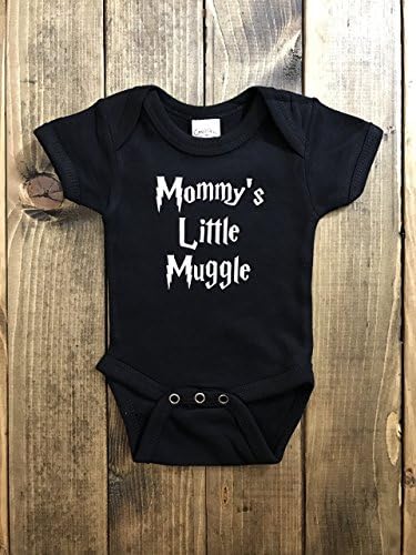 Harry Potter Baby Clothes Unisex Onesie - Mommy's Little Muggle - Black Harry Potter Onesie