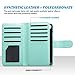 ULAK Compatible with iPhone 8 case with Card Holder, PU Leather iPhone 7 Wallet Case with Credit Card Slot Magnetic Closure Flip Wallet Case Cover for Apple iPhone 7/8 4.7 inch- Minimal Mint Stripes