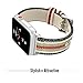 MoKo Compatible Band Replacement for Apple Watch 42mm 44mm Series 5/4/3/2/1, Soft Canvas Fabric Replacement Sports Strap + Watch Lugs - Black & White & Brown & Red (Not fit 38mm 40mm Versions)