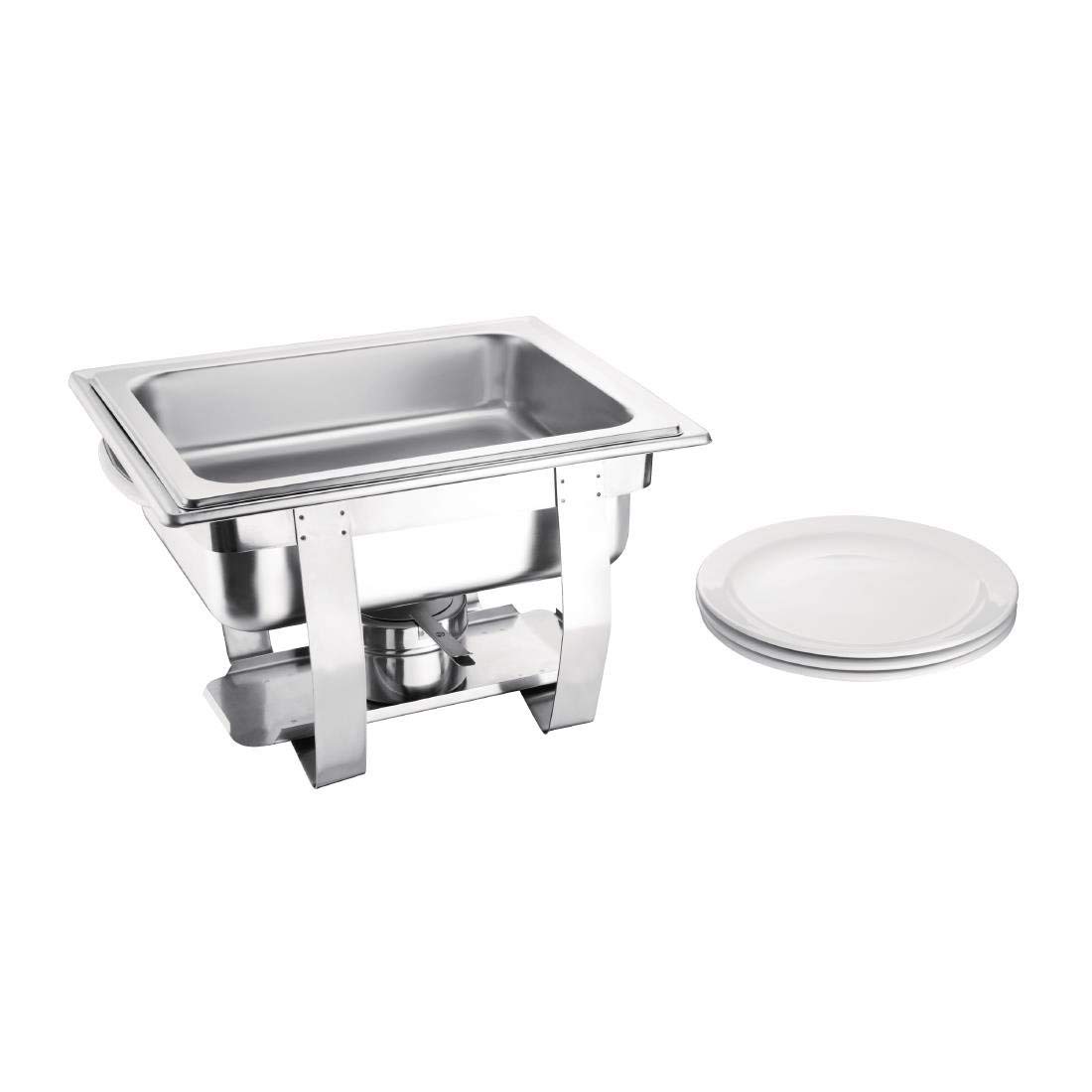 Olympia Milan Chafing Stainless Steel Food Warmer Set 1/2 GN / 3.7 Litre, Colour: Silver, Includes Heat-Insulating Lid - Image 4