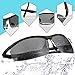 Men's Polarized Sunglasses, SAFWUTI Unbreakable Sports Polarized Sunglasses Driver Glasses Unbreakable Frame for Driving Cycling Running Fishing Golf - Metal Frame Al-Mg Glasses (Black)