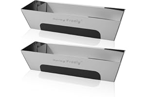 SPRAY FREELY Drywall Mud Pan, Stainless Steel Mud Pan, Sheared Edges for Easy Knife Cleaning, Perfect Size for Larger Drywall Knife, Suitable For Mortar, Mixing Cement, Putty And Paint (12 Inch 2 Pack)
