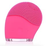 Rechargeable Face Brush,Quimat Skin Care Tools Natural Silicone Facial Cleansing Brush - Face Cleaning and Massager for Face Polish and Scrub,Anti-Aging,Acid,Peels,Reduce Acne (Pink)