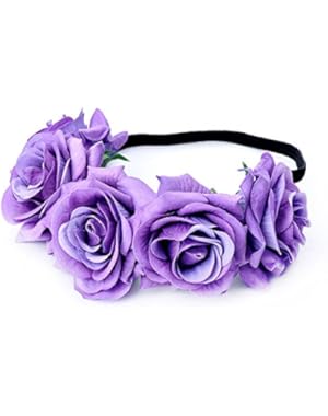 Rose Flower Crown Wedding Festival Headband Hair Garland Wedding Headpiece