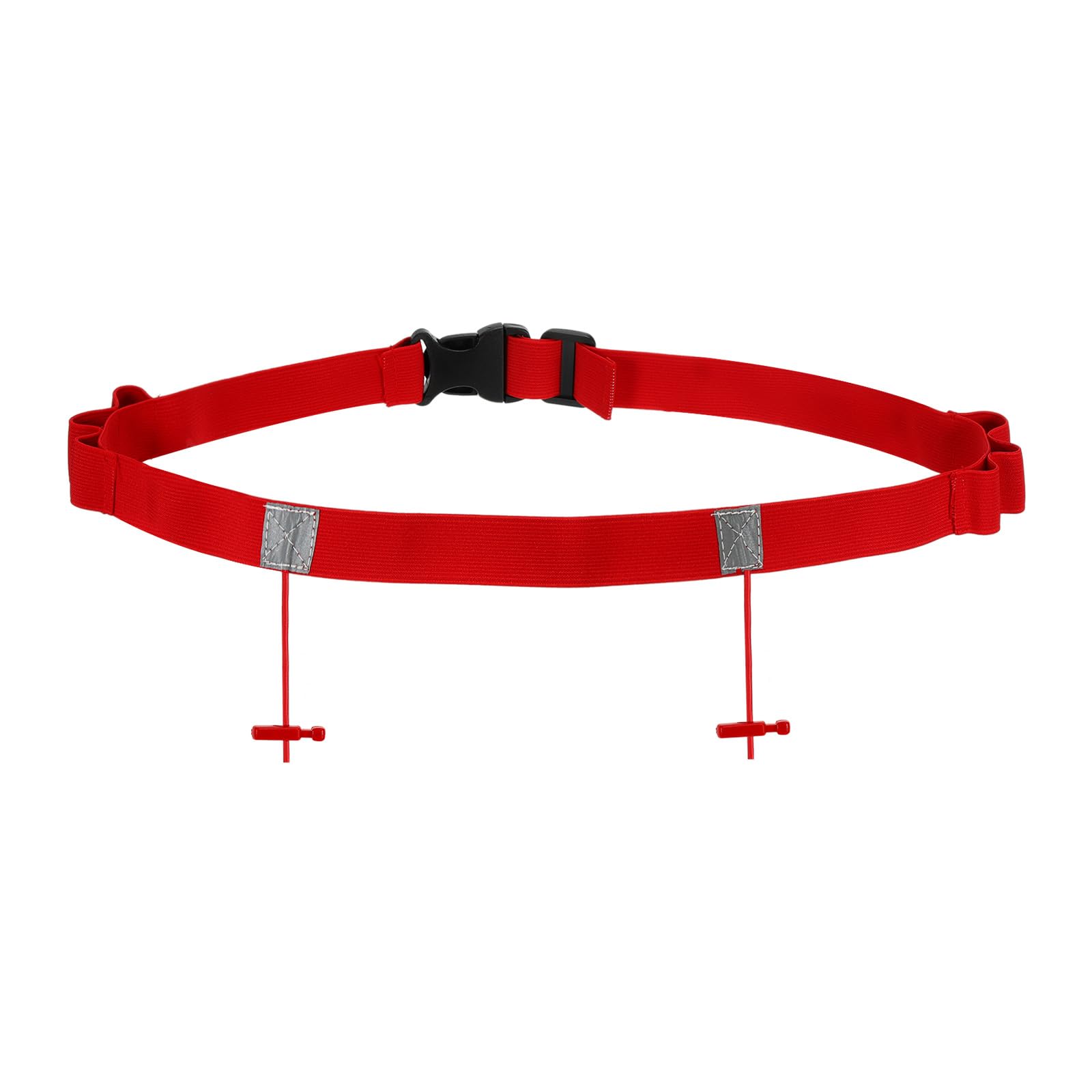 PATIKIL Triathlon Belt Bib Holder, Elastic Marathon Race Number Belt Marathon Running Race Belt with 6 Gel Loops for Marathon Racing Cycling, Red