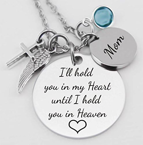 Memorial Jewelry, Stainless Steel Pendant, Necklace,I'll Hold You In My ♥ Until I Hold You In Heaven, Child loss, Lose of Loved One