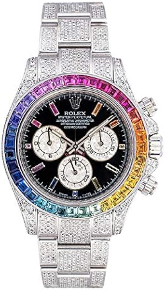 Rolex Daytona Diamant Set 18 Kt Weissgold Regenbogenfarben Amazon De Uhren