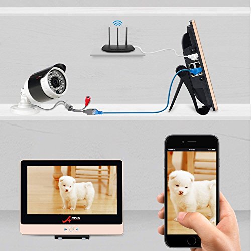 ANRAN POE Surveillance Security Camera System 1080P 4Channels 12inch LCD Video Recorder DVR Kits w/4PCS 2.0 Megapixels Network PoE CCTV Bullet Camera 3.6mm Lens Outdoor Indoor IP66 1TB Hard Drive