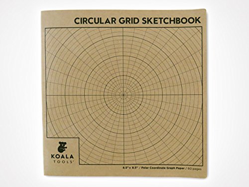 Koala Tools Circular Grid (Polar Coordinates) Sketchbook, 8-1/2 x 8-1/2 Inches, 60 Sheets