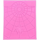 BRIGHTFUFU Silicone Cake Decorating Tool Halloween Spider Web Fondant Mold for Cupcake Dessert Baking 4.9X3.9 Inch Non-Stick Spider Pattern Mold