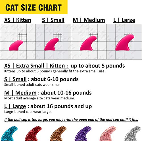 zetpo 120 pcs Glitter Soft Cat Claw Caps for Cats Nail Claws 6X