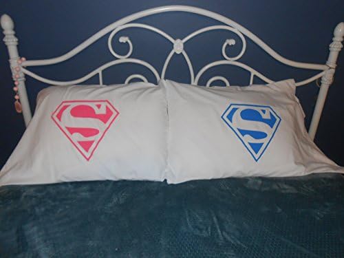 His and Hers Superman Logo, Standard Pillowcases, Bedroom Decor, Couples Gifts