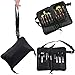 SanSiDo Makeup Brush Bag 32 Pockets Makeup Bag Professional Cosmetic Zipper PU Leather Makeup Organizer Travel Cosmetic Bag Artist Belt Strap Brush Holder (Brushes are not included)