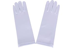 DreamHigh Kids Formal Stretch Satin Long Finger Gloves for Girl Children Party