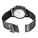 Men's Watch 1611 Stainless Steel Calender Alloy Business Formal Wrist Watches for Man (Black Gold)