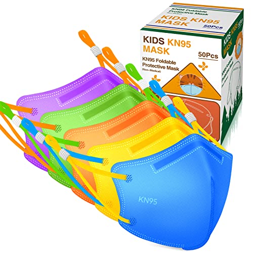 Hotodeal Kids KN95 Mask 50 Pcs, 5Layers KN95 Masks for Children, Kids