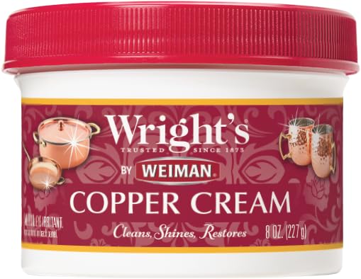 Wrightโs Copper Cream - For Cleaning and Polishing Pots, Sinks, Mugs, Hardware, Pans and More - 8 fl. Oz.