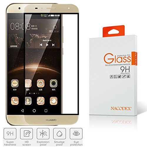 Huawei G8/ G7 Plus Tempered Glass, [1 Pack] Nacodex HD Full Cover Tempered Glass Screen Protector Film For Huawei G8/ G7 Plus - Gold