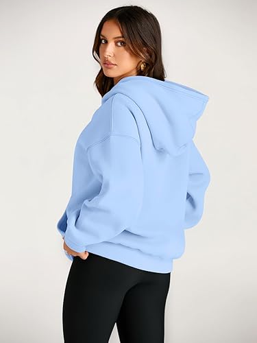 Oversized Hoodie Sky Blue Sweatshirt Womens Trendy Queen