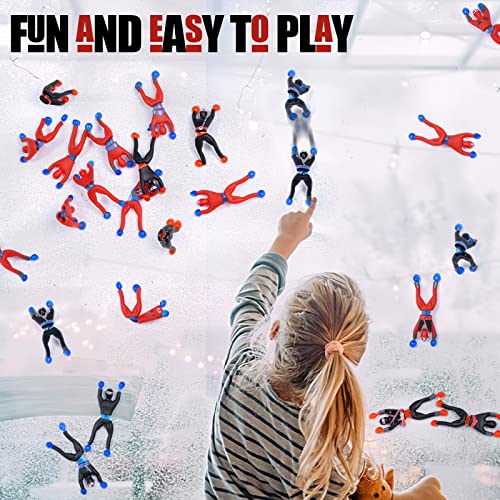 Shindel 42PCS Ninja Toys, Sticky Men Wall Climbing Ninjas with DIY Stickers Stretchy Climbers Window Crawlers for Party Favor Tricky Novelty Toys for Kids