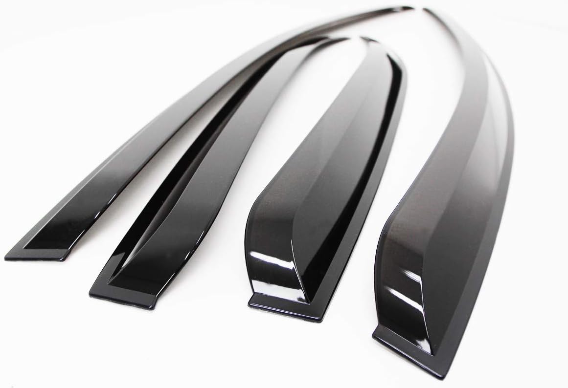 AUTO CLOVER Wind Deflectors Set for Kia Picanto 2012-2016 (4 pieces), Tinted Black - Image 5