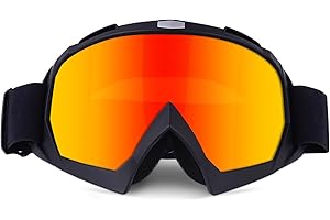 BIBIRE Dirt Bike Goggles, ATV Goggles Motocross MX Goggles Anti Fog OTG Riding Goggles Skiing Goggles for Men, Women, Youth