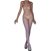 ZCGFKANYU Body Stockings for Women Oil Shiny Bodystocking 5D Neck Sling Bodysuit Catsuit Nylon Shiny Pantyhose