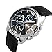 CakCity Men's Military Watches Business Waterproof and Stopwatch,Sport Watch with Black Leather Large Dial