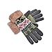 YAN & LEI Women's Cute Hearts and Trees Knitted Winter Gloves with Roll Up Cuffs