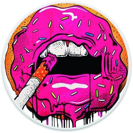 Premium Pop Girp Socket and Expanding Stand Prevent Phones form Dropping for Smartphones and Tablets and More (Donut Lips With Cigarette)