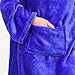 Tirrinia Wearable Blanket with Sleeves and Pocket, Lounging Super Soft Comfy Microplush Adults Wearable Throw Body Robe for Women and Men, 53''X 71'' Blue