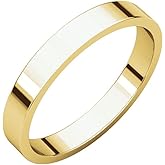 Jewels By Lux 10K Yellow Gold 3mm Flat Wedding Band