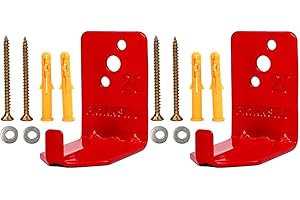 BAYANSILU Universal Fire Extinguisher Mounts & Brackets, 15 to 40 lbs, Red, Steel, Wall Mount, 2 Pack
