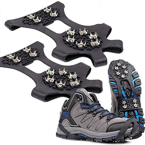 Zuxnzux アイゼン 簡単 着脱 軽量 収納袋付き 靴底用 滑り止め 雪山 氷 登山